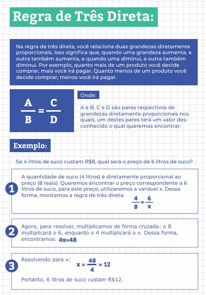 Matemática: regra de três direta